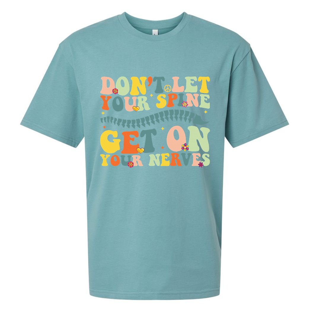 Funny Chiropractor Groovy Spine Doctor Of Chiropractic Sueded Cloud Jersey T-Shirt