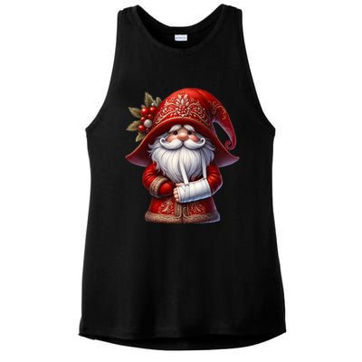 Funny Christmas Gnome With Broken Arm Long Sleeve Ladies PosiCharge Tri-Blend Wicking Tank