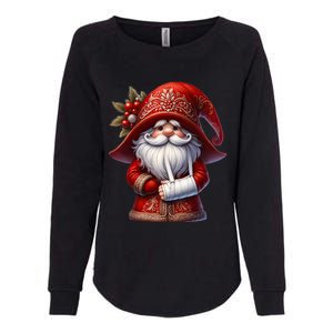 Funny Christmas Gnome With Broken Arm Long Sleeve Womens California Wash Sweatshirt