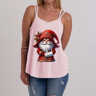 Funny Christmas Gnome With Broken Arm Long Sleeve Women's Strappy Tank