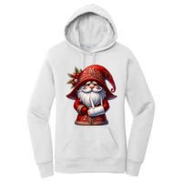 Funny Christmas Gnome With Broken Arm Long Sleeve Women's Pullover Hoodie