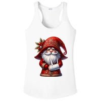 Funny Christmas Gnome With Broken Arm Long Sleeve Ladies PosiCharge Competitor Racerback Tank