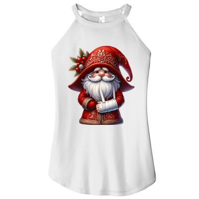 Funny Christmas Gnome With Broken Arm Long Sleeve Women's Perfect Tri Rocker Tank