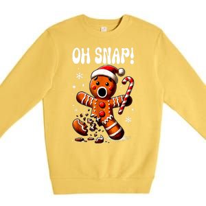 Funny Christmas Gingerbread Man Oh Snap Outfit Xmas Pajama Gift Premium Crewneck Sweatshirt