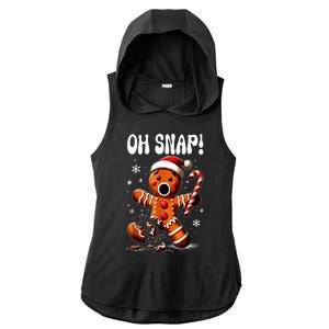 Funny Christmas Gingerbread Man Oh Snap Outfit Xmas Pajama Gift Ladies PosiCharge Tri-Blend Wicking Draft Hoodie Tank