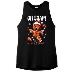 Funny Christmas Gingerbread Man Oh Snap Outfit Xmas Pajama Gift Ladies PosiCharge Tri-Blend Wicking Tank