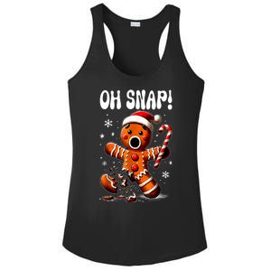 Funny Christmas Gingerbread Man Oh Snap Outfit Xmas Pajama Gift Ladies PosiCharge Competitor Racerback Tank