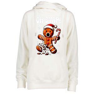 Funny Christmas Gingerbread Man Oh Snap Outfit Xmas Pajama Gift Womens Funnel Neck Pullover Hood