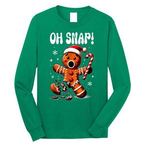 Funny Christmas Gingerbread Man Oh Snap Outfit Xmas Pajama Gift Long Sleeve Shirt