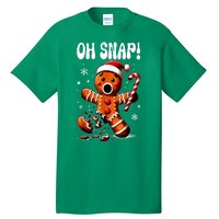 Funny Christmas Gingerbread Man Oh Snap Outfit Xmas Pajama Gift Tall T-Shirt