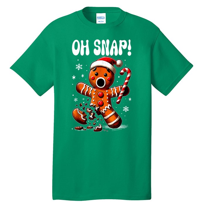 Funny Christmas Gingerbread Man Oh Snap Outfit Xmas Pajama Gift Tall T-Shirt