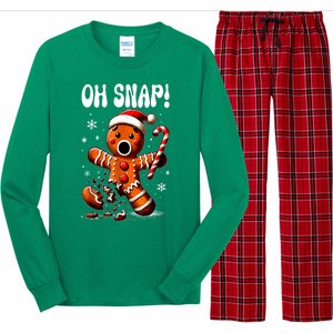 Funny Christmas Gingerbread Man Oh Snap Outfit Xmas Pajama Gift Long Sleeve Pajama Set