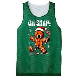 Funny Christmas Gingerbread Man Oh Snap Outfit Xmas Pajama Gift Mesh Reversible Basketball Jersey Tank