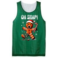 Funny Christmas Gingerbread Man Oh Snap Outfit Xmas Pajama Gift Mesh Reversible Basketball Jersey Tank