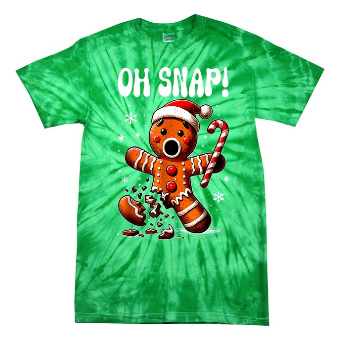 Funny Christmas Gingerbread Man Oh Snap Outfit Xmas Pajama Gift Tie-Dye T-Shirt