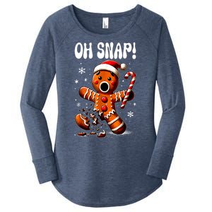 Funny Christmas Gingerbread Man Oh Snap Outfit Xmas Pajama Gift Women's Perfect Tri Tunic Long Sleeve Shirt