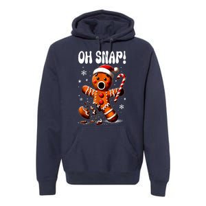 Funny Christmas Gingerbread Man Oh Snap Outfit Xmas Pajama Gift Premium Hoodie