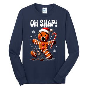 Funny Christmas Gingerbread Man Oh Snap Outfit Xmas Pajama Gift Tall Long Sleeve T-Shirt