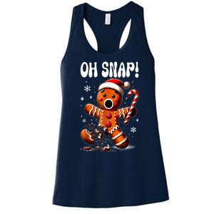 Funny Christmas Gingerbread Man Oh Snap Outfit Xmas Pajama Gift Women's Racerback Tank