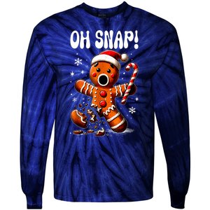 Funny Christmas Gingerbread Man Oh Snap Outfit Xmas Pajama Gift Tie-Dye Long Sleeve Shirt