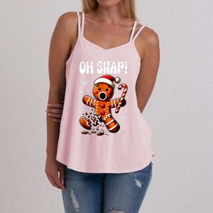 Funny Christmas Gingerbread Man Oh Snap Outfit Xmas Pajama Gift Women's Strappy Tank