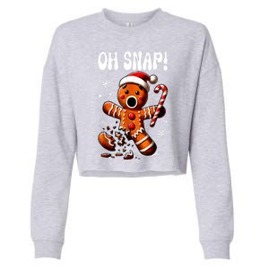 Funny Christmas Gingerbread Man Oh Snap Outfit Xmas Pajama Gift Cropped Pullover Crew