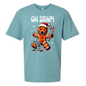 Funny Christmas Gingerbread Man Oh Snap Outfit Xmas Pajama Gift Sueded Cloud Jersey T-Shirt