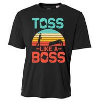 Funny Cornhole Gift  Cool Cornhole Toss Like A Boss Cooling Performance Crew T-Shirt