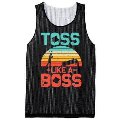 Funny Cornhole Gift  Cool Cornhole Toss Like A Boss Mesh Reversible Basketball Jersey Tank