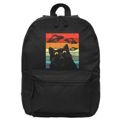 Funny Cat  Galaxy Cat Spaceship Alien Cat Ufo 16 in Basic Backpack