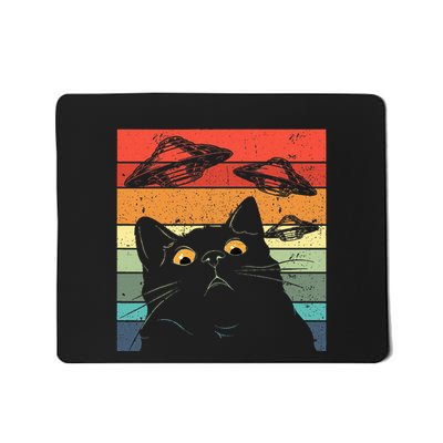 Funny Cat  Galaxy Cat Spaceship Alien Cat Ufo Mousepad