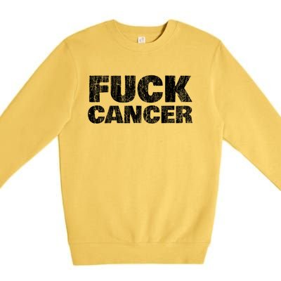 Fck Cancer Gift Cancer Sucks Awareness Survivor Support Cute Gift Premium Crewneck Sweatshirt