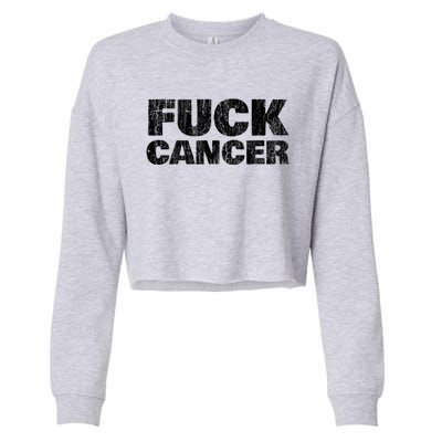 Fck Cancer Gift Cancer Sucks Awareness Survivor Support Cute Gift Cropped Pullover Crew