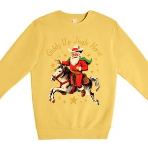 Funny Christmas Giddy Up Jingle Horse Gift Premium Crewneck Sweatshirt