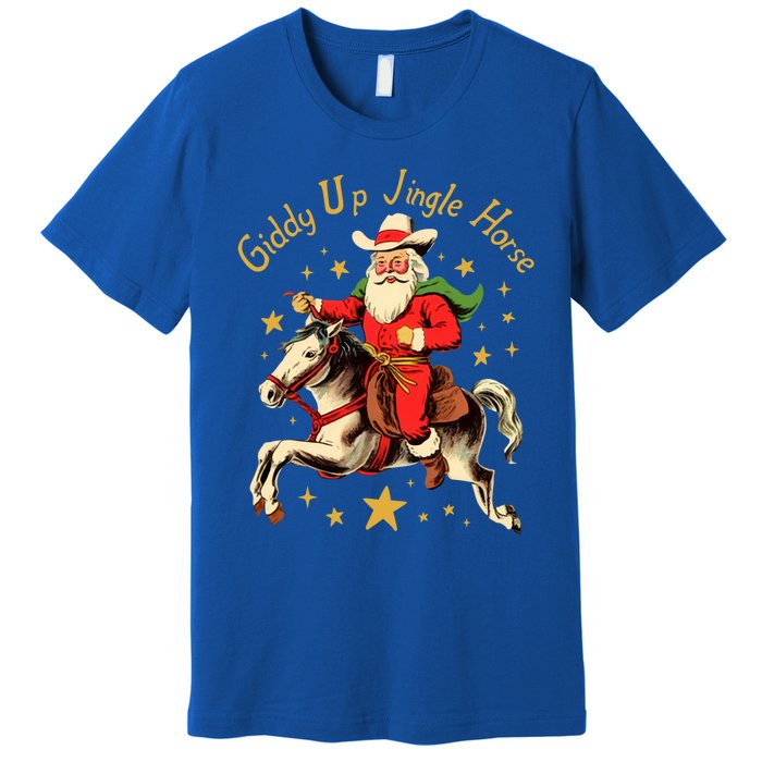 Funny Christmas Giddy Up Jingle Horse Gift Premium T-Shirt