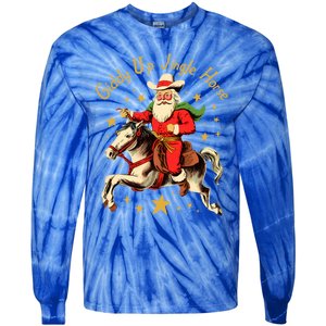 Funny Christmas Giddy Up Jingle Horse Gift Tie-Dye Long Sleeve Shirt