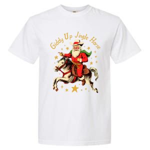 Funny Christmas Giddy Up Jingle Horse Gift Garment-Dyed Heavyweight T-Shirt