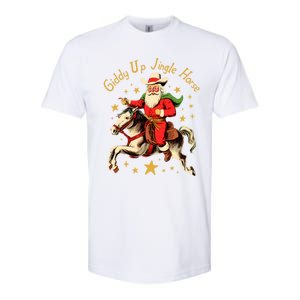 Funny Christmas Giddy Up Jingle Horse Gift Softstyle CVC T-Shirt