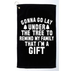 Funny Christmas Gonna Go Lay Under The Tree Gift Platinum Collection Golf Towel