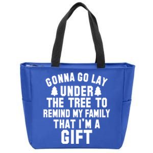 Funny Christmas Gonna Go Lay Under The Tree Gift Zip Tote Bag