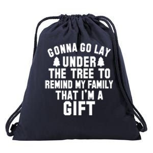 Funny Christmas Gonna Go Lay Under The Tree Gift Drawstring Bag