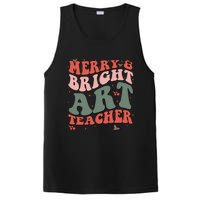 Funny Christmas Groovy Merry And Bright Art Teacher Costume PosiCharge Competitor Tank