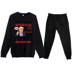 Funny Christmas Gift For Mother In Laws Trump Gift For Motherinlaw From Daugh Premium Crewneck Sweatsuit Set