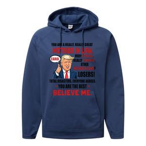 Funny Christmas Gift For Mother In Laws Trump Gift For Motherinlaw From Daugh Performance Fleece Hoodie