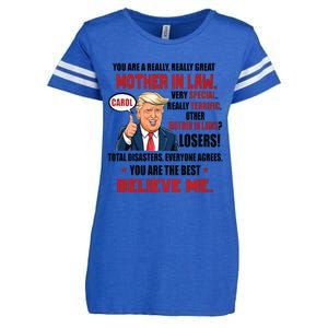 Funny Christmas Gift For Mother In Laws Trump Gift For Motherinlaw From Daugh Enza Ladies Jersey Football T-Shirt