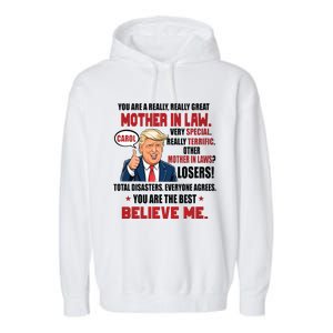 Funny Christmas Gift For Mother In Laws Trump Gift For Motherinlaw From Daugh Garment-Dyed Fleece Hoodie