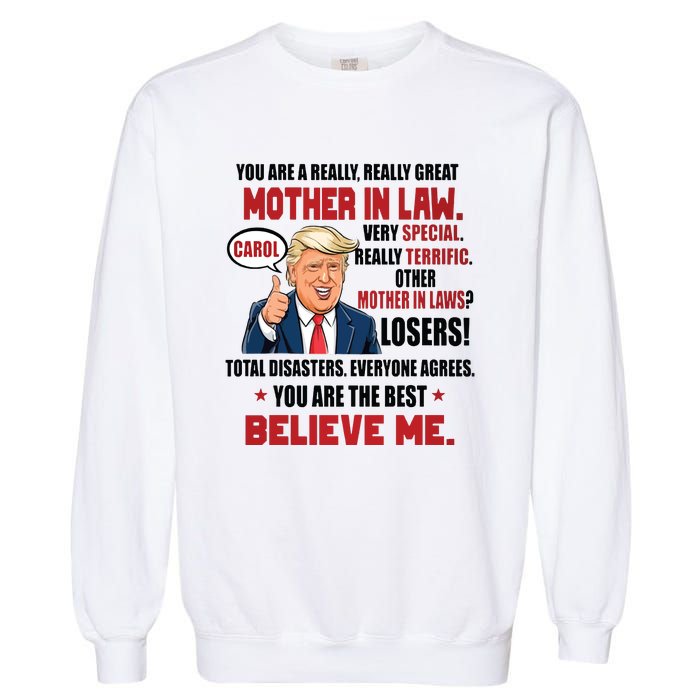 Funny Christmas Gift For Mother In Laws Trump Gift For Motherinlaw From Daugh Garment-Dyed Sweatshirt