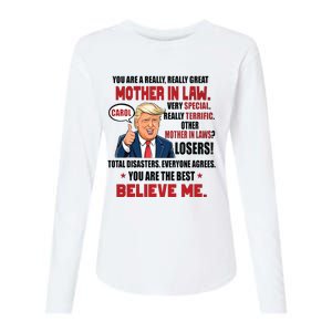 Funny Christmas Gift For Mother In Laws Trump Gift For Motherinlaw From Daugh Womens Cotton Relaxed Long Sleeve T-Shirt