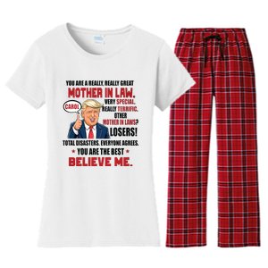 Funny Christmas Gift For Mother In Laws Trump Gift For Motherinlaw From Daugh Women's Flannel Pajama Set