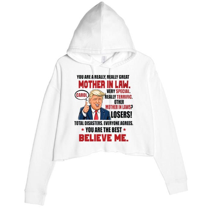 Funny Christmas Gift For Mother In Laws Trump Gift For Motherinlaw From Daugh Crop Fleece Hoodie